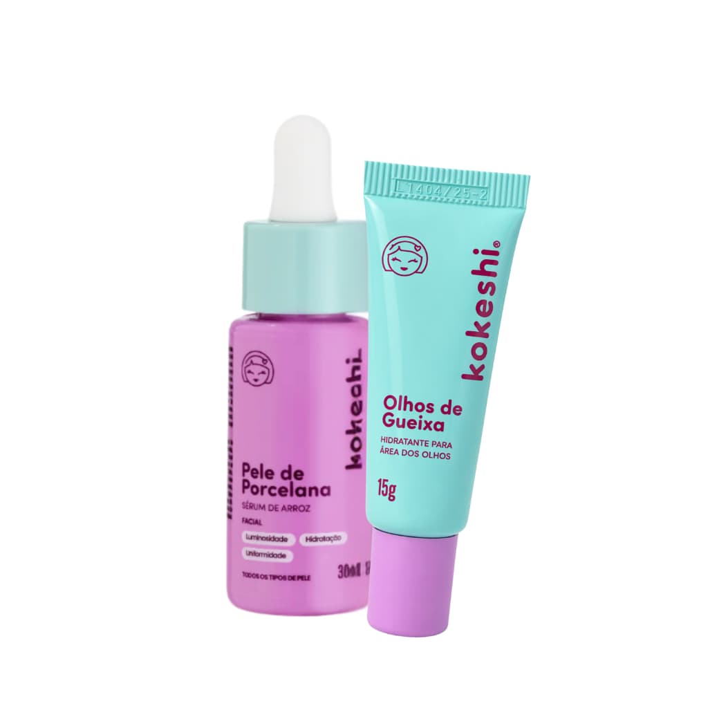 Kit Glow e Rejuvenescimento Sérum de Arroz e Olhos de Gueixa  Kokeshi