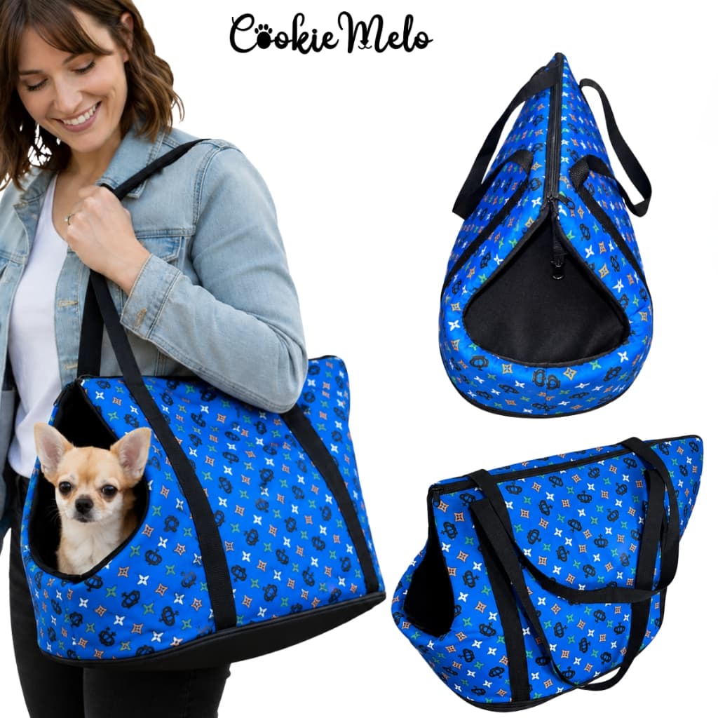 Bolsa Transporte Viagem Pet Azul Caes e Gatos Resistente Passeio Ar Livre Tamanho M Envio Imediato