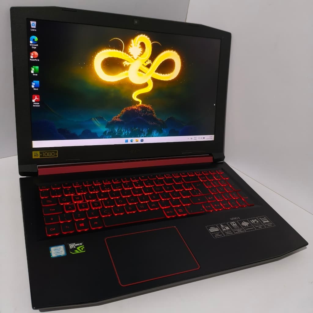 Notebook Acer Nitro 5, Core i7 7ª, GTX 1050 Ti, 16GB RAM, 500GB SSD, 15.6P FHD IPS, Windows 11