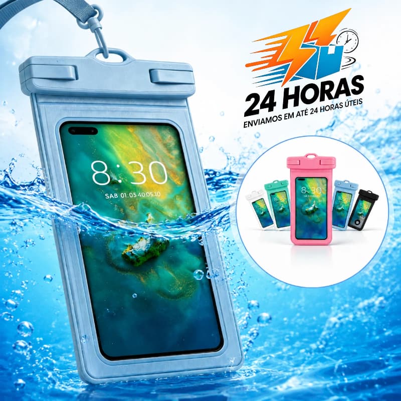 Capa Bolsa Prova DÁgua IP68 Celular 7.2 Toque Sensível Mergulho Piscina