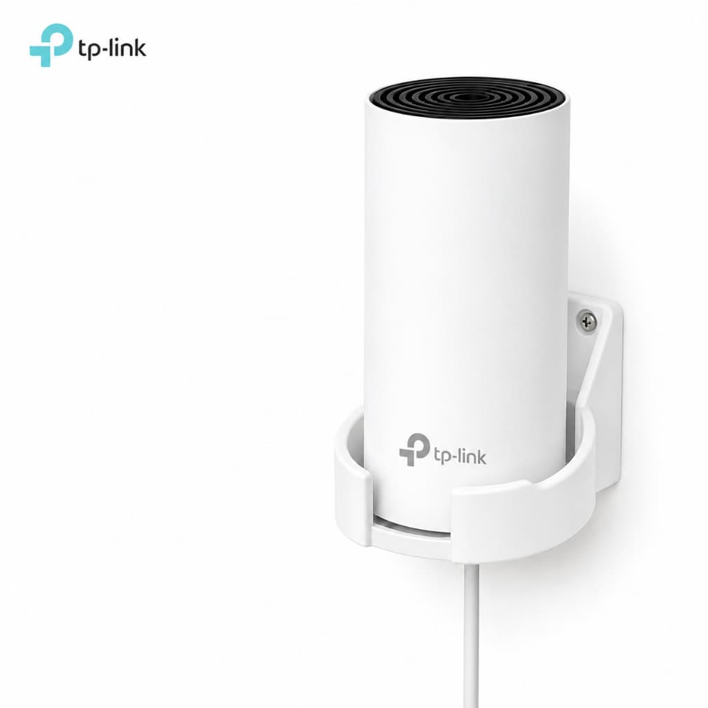 Suporte Parede TP-Link Deco M4 Organizador Mesh Wi-Fi Ventilado Premium Branco Fácil Instalação