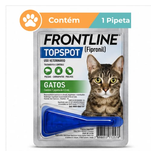 Frontline Top Spot 01kg a 10kg 0,5ml 1 Dose Antipulgas Para Gatos