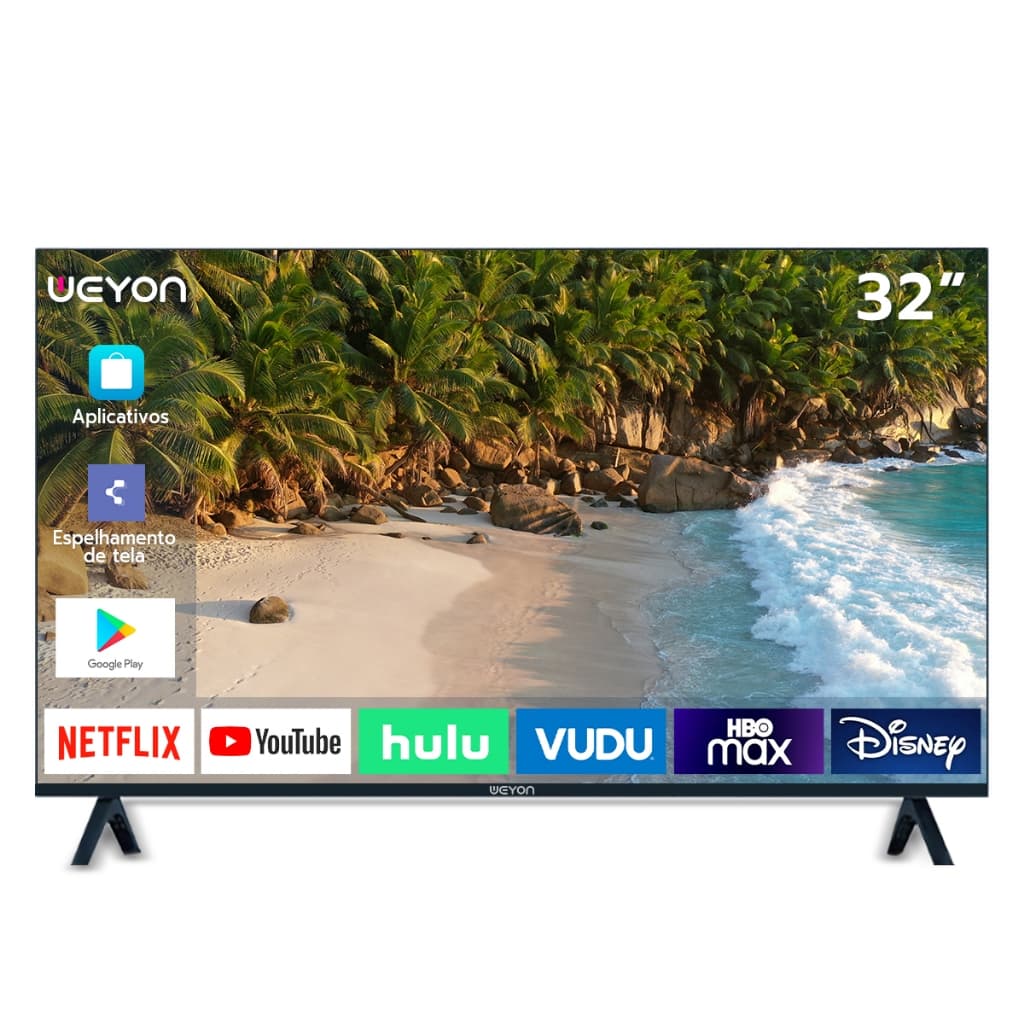 Smart TV WEYON 32" LED FULL HD Wi-Fi HDMI USB 100/240V Android 14