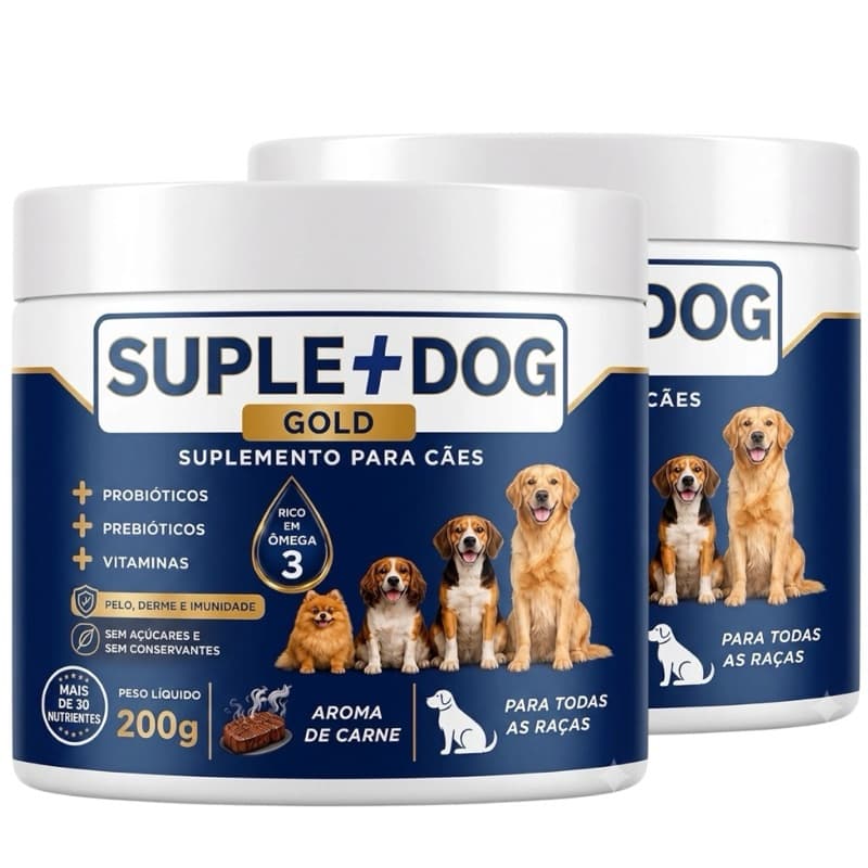 Suplemento Suplemais Dog 400g Queda de Pelos Derme Coceiras Alergias Lágrima Ácida Pele Sensível