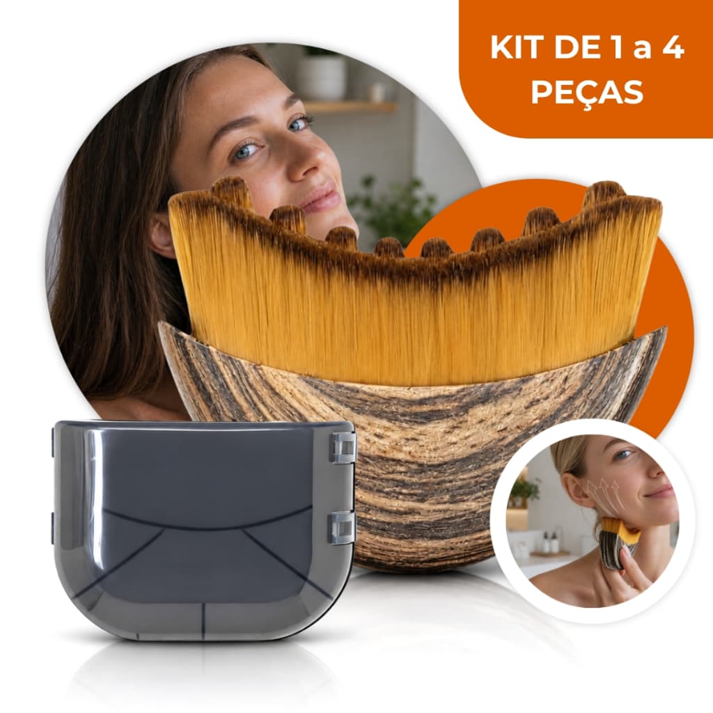 Kit 1 a 4 Escova De Massagem De Drenagem Linfática Ergonômica Macia Contorno Facial E Mandíbula Lifting Reduz Inchaço