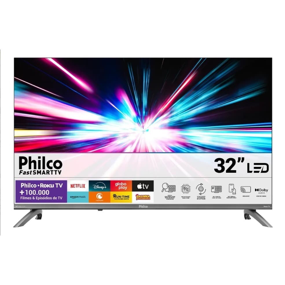 Smart Tv 32 Philco Roku Tv Dolby Áudio Hdr10 P32crb