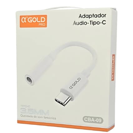 Cabo Adaptador Tipo C Entrada P2 3,5mm Cba-09 A'Gold Com Entrada De Áudio Auxiliar De Xiaomi Sumsang