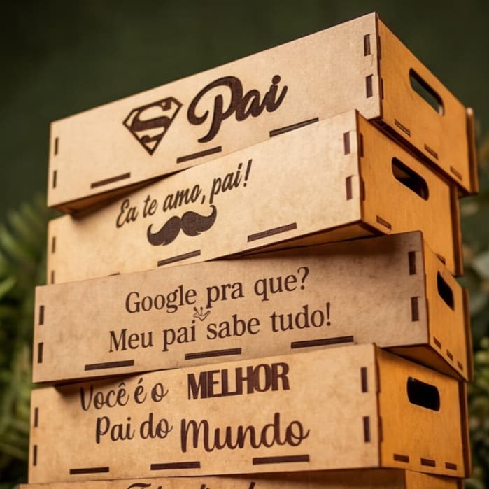 KIT 10 UND CESTA BANDEJA 10x15 DIA DOS PAIS PRESENTE LEMBRANCINHA