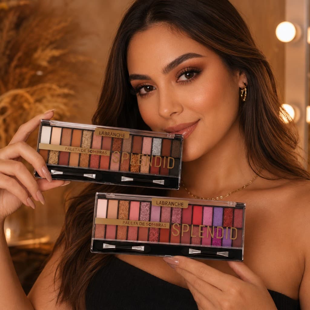 Sombra Labranche 28 Cores - Fosca Brilhante Glitter Tons Terra Cacau Avelã - Profissional Maquiagem