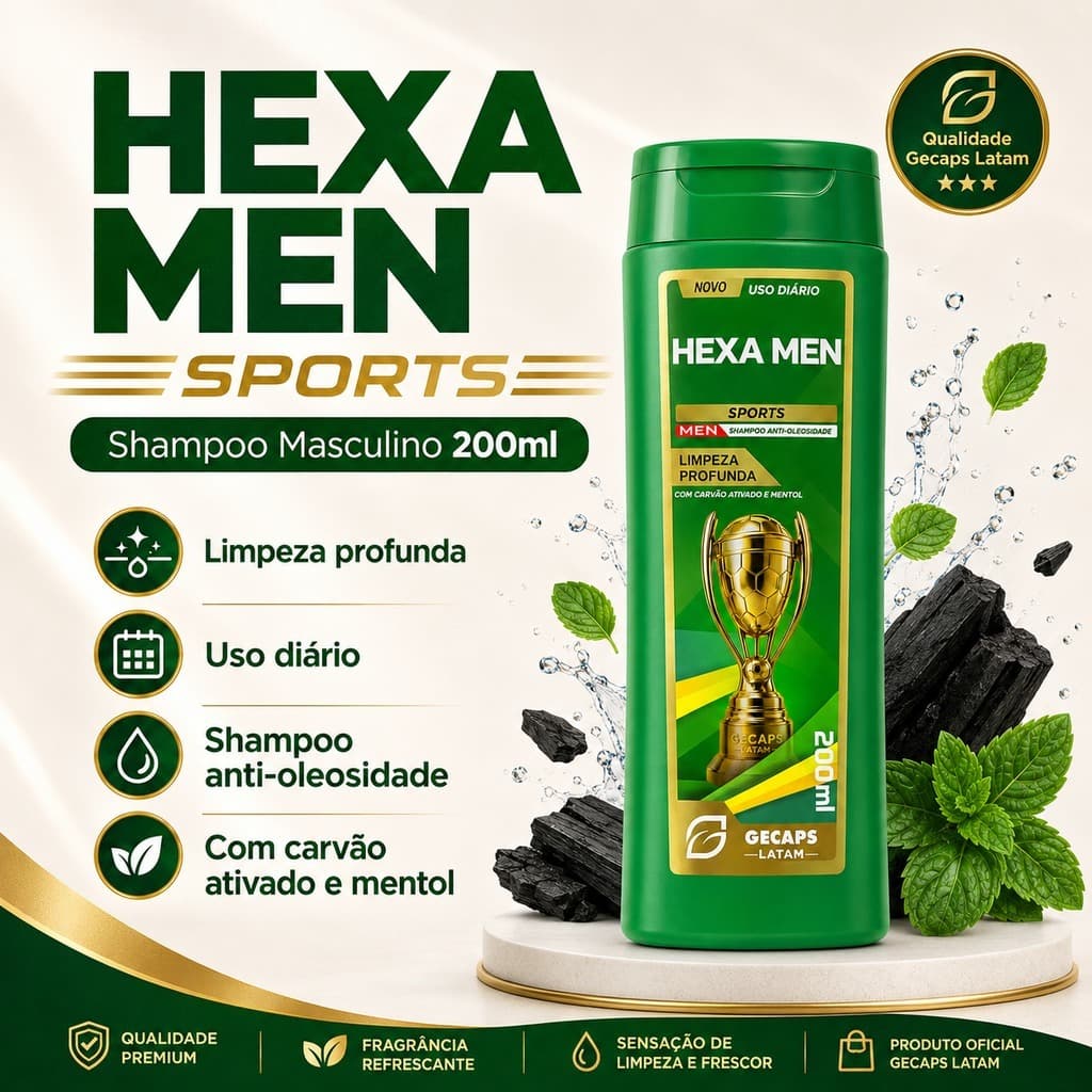 Shampoo HEXA MEN  limpeza Profunda 200ml