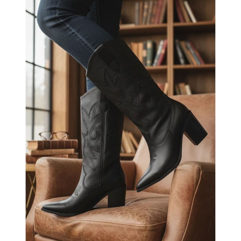 Bota Feminina Via Marte Texana Country Couro Legítimo