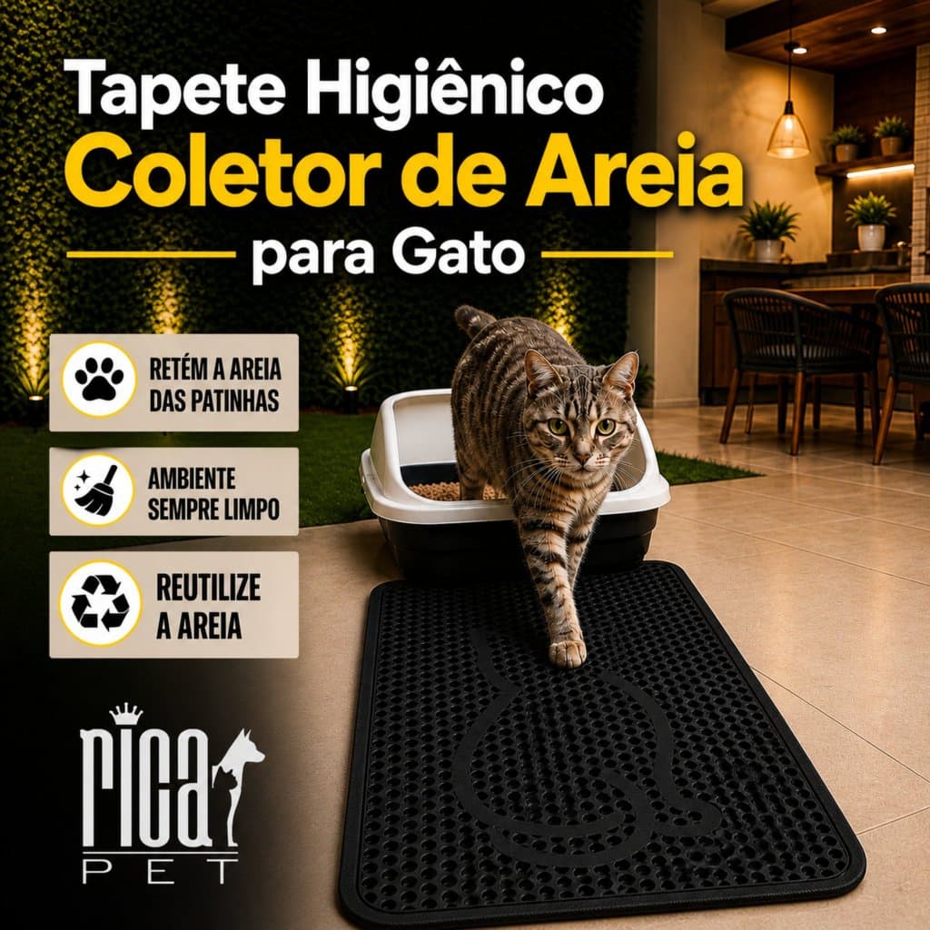 Kit - 2 Tapetes para gato coletor de areia pet