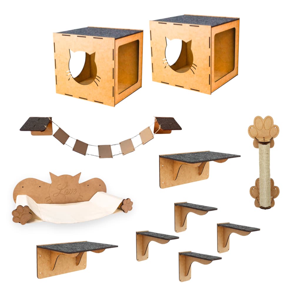 Melhores Playground para Gatos Nicho Arranhador Pontes kit pet escadinha prateleiras circuito parede