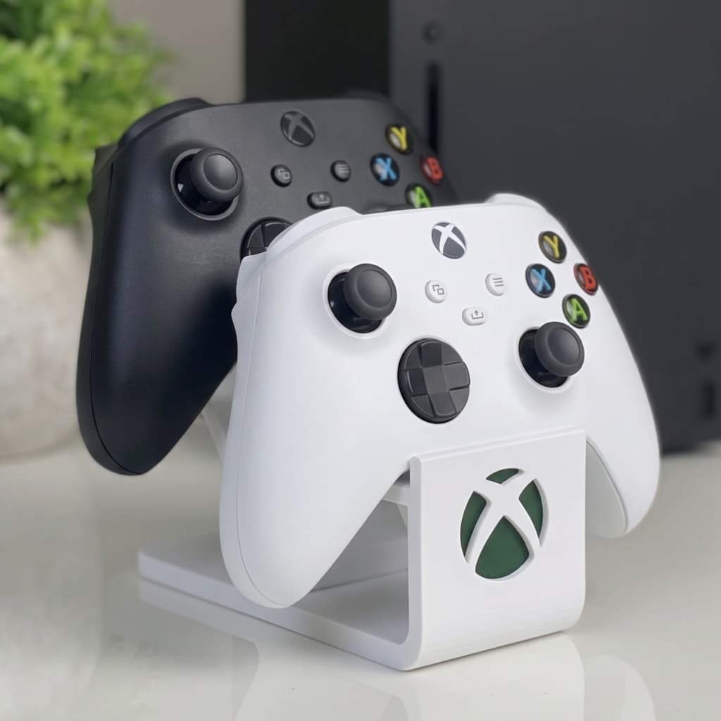 Suporte Duplo Controle Xbox Gamer De Mesa One Series X S Mesa Segura Protege Decora Antiderrapante