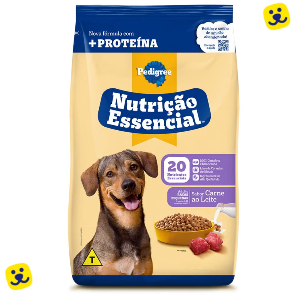 Ração para Cachorro Pedigree Ração Pedigree Nutrição Essencial Carne Ao Leite 10kg Ração Pedigree
