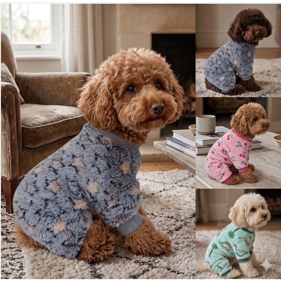 Macacão Pet Microfibra ESTAMPAS SORTIDAS cachorro roupinha frio inverno roupa pelucia cachorro
