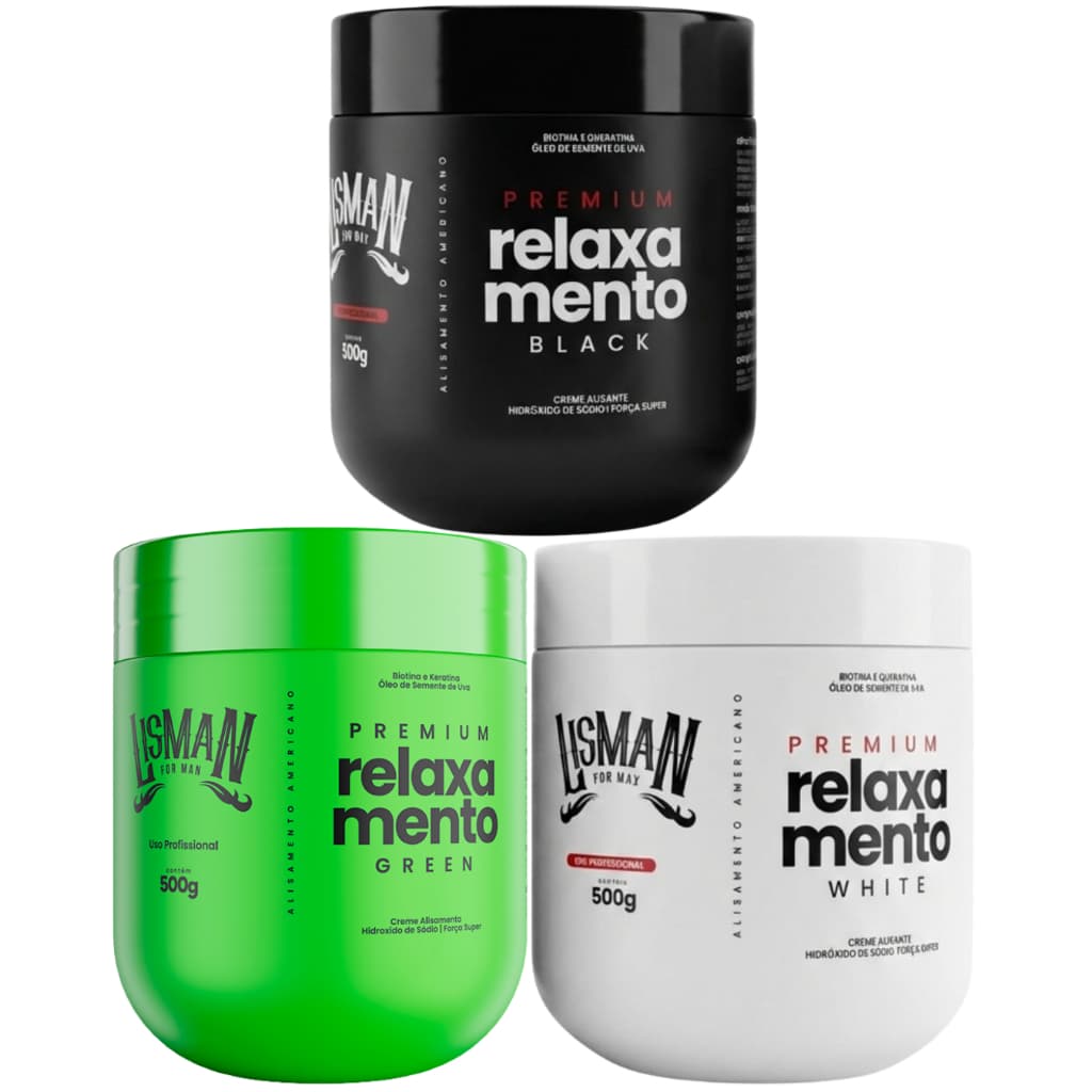Relaxamento Alisamento Americano  Masculino Black, White OU Green 500g LisMan