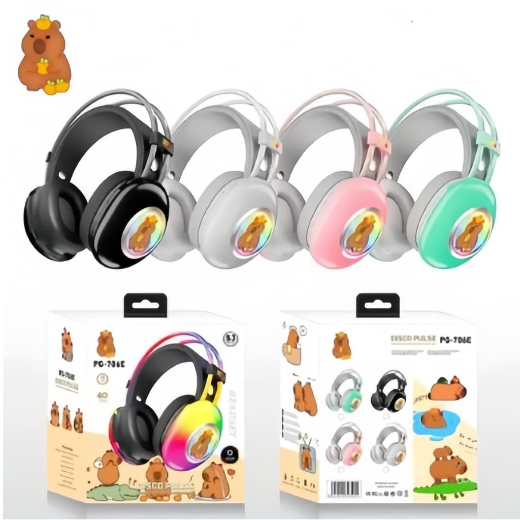 Fone Headset Bluetooth Cute AH-980E com LED RGB – Sem Fio