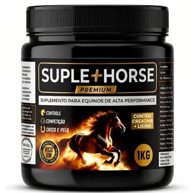 Suplemento Cavalos Explosão Crescimento Massa Muscular Casco Forte Pelo Com Creatina Probióticos 1Kg