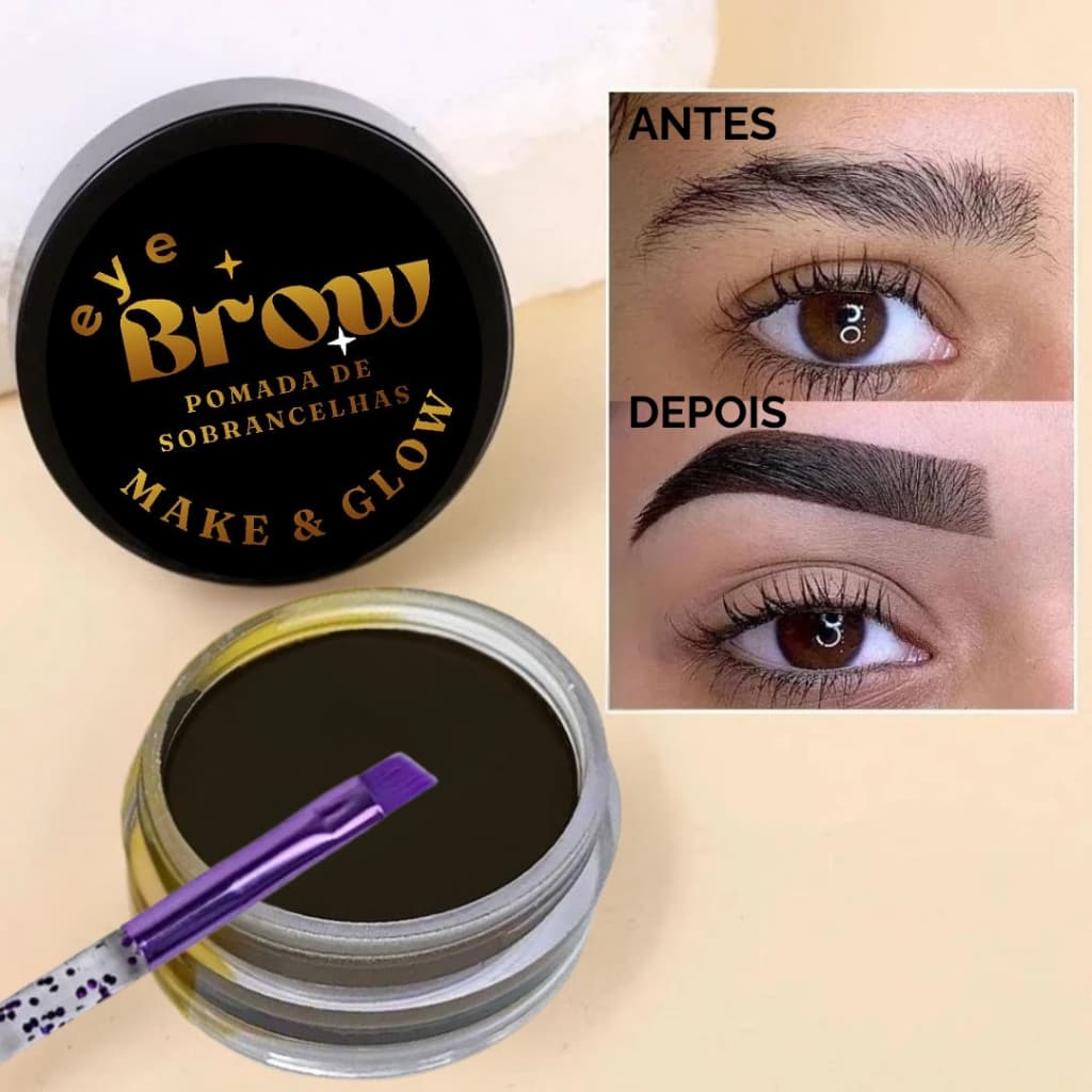 Gel para Sobrancelhas Creme e Cera Com Pincel Chanfrado à Prova D'Água Longa Duração + Escovinha