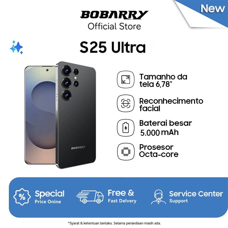 Smartphone S25 Ultra 5G RAM 16GB ROM 512GB Android 15 Celular Dual SIM Câmera Tripla 50MP Original