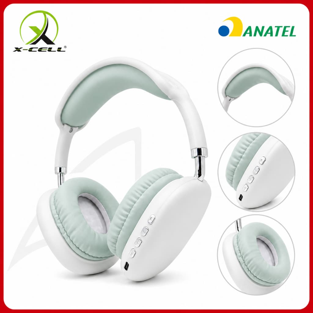 Fone De Ouvido X-cell Premium Headset Bluetooth 5.3 Sem Fio c/ Microfone