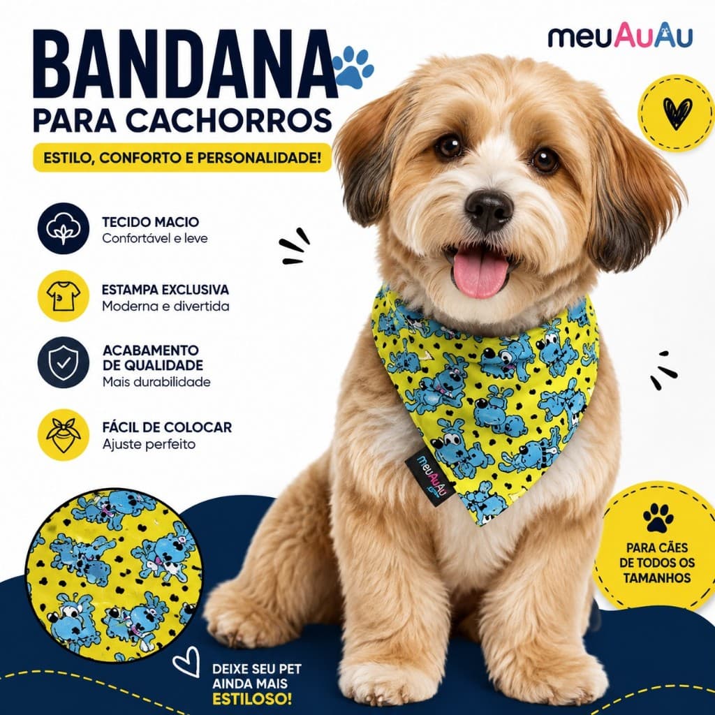 Bandana colar Cachorros caes Turma da Monica Pets - Garfield - meuAuAu - ORIGINAL E LICENCIADOS PET