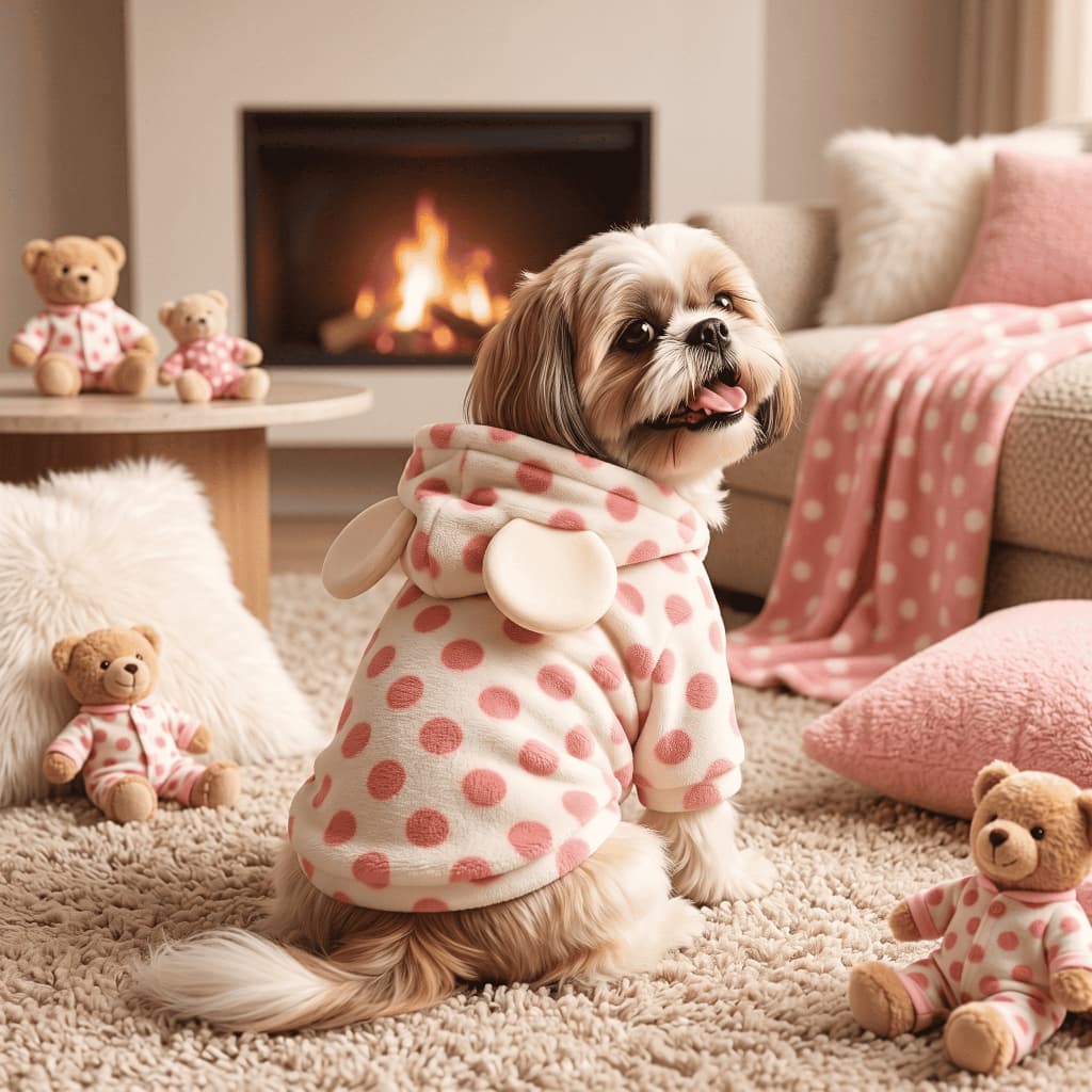 Roupa Pet Inverno Cachorro Moletom Pet Quentinho Estampado Poá e Oncinha para Cães e Gatos