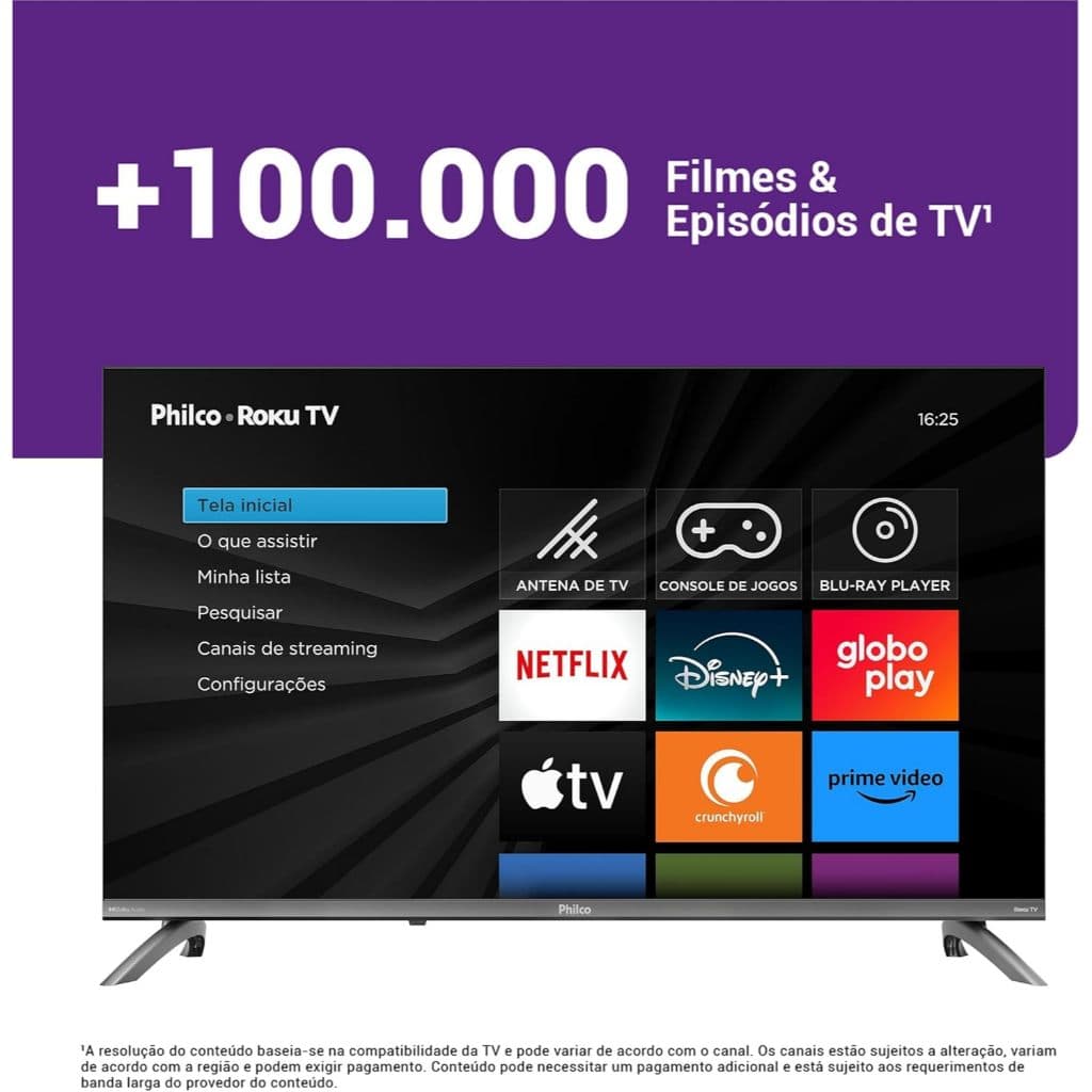 Smart Tv 32 Philco Roku Tv Dolby Áudio Hdr10 P32crb