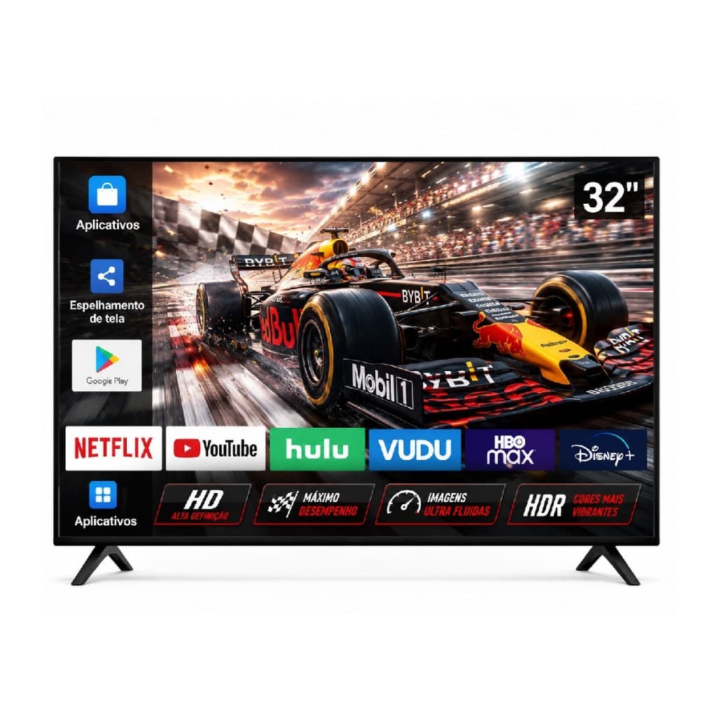 Smart TV 32 Android  LED HD Wi-Fi TV 60Hz 100/240V