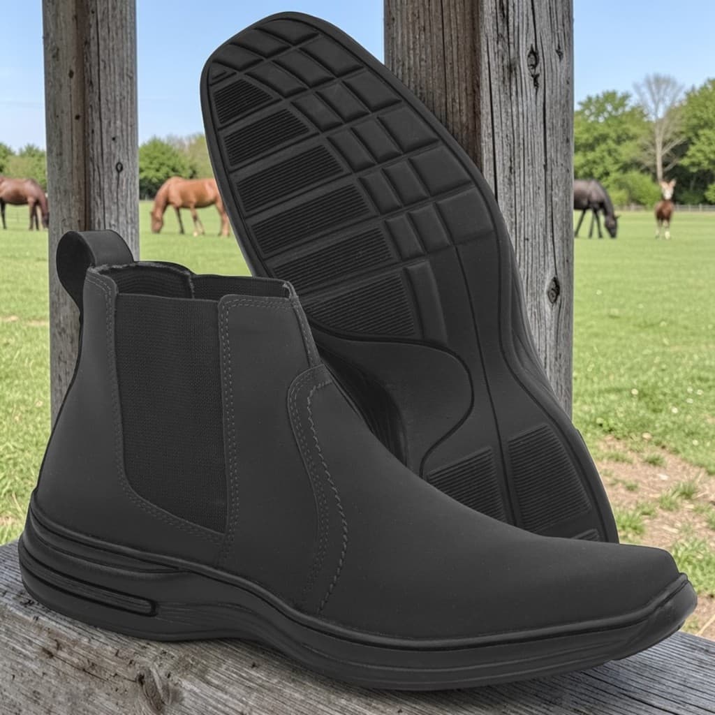 Bota Botina Masculina Nobuck Forrada Country Lisa Conforto Estilo Cano Curto Ref 8013