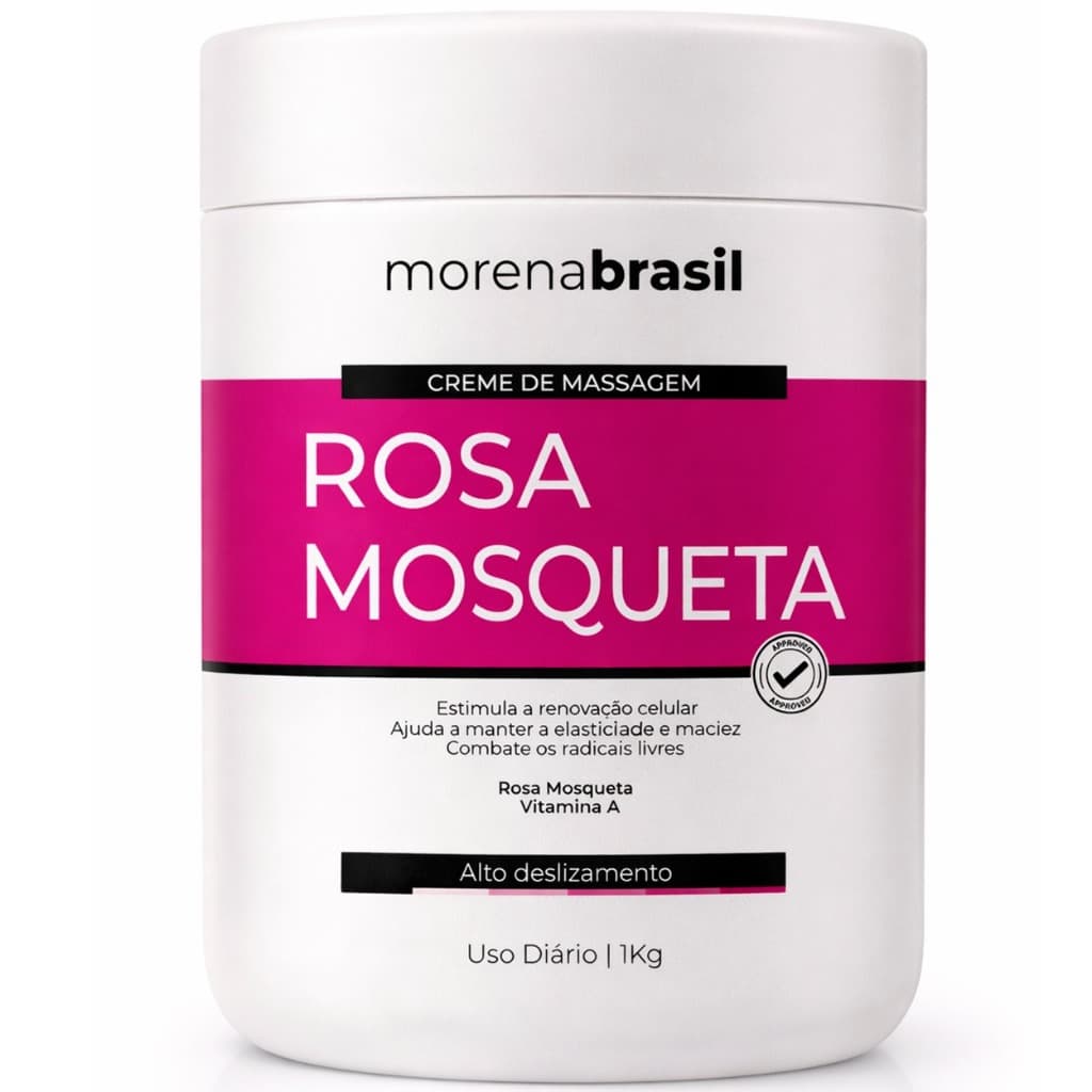 Creme De Massagem Profissional Rosa Mosqueta – Morena Brasil | Alto Deslizamento Para Massagens Prolongadas!