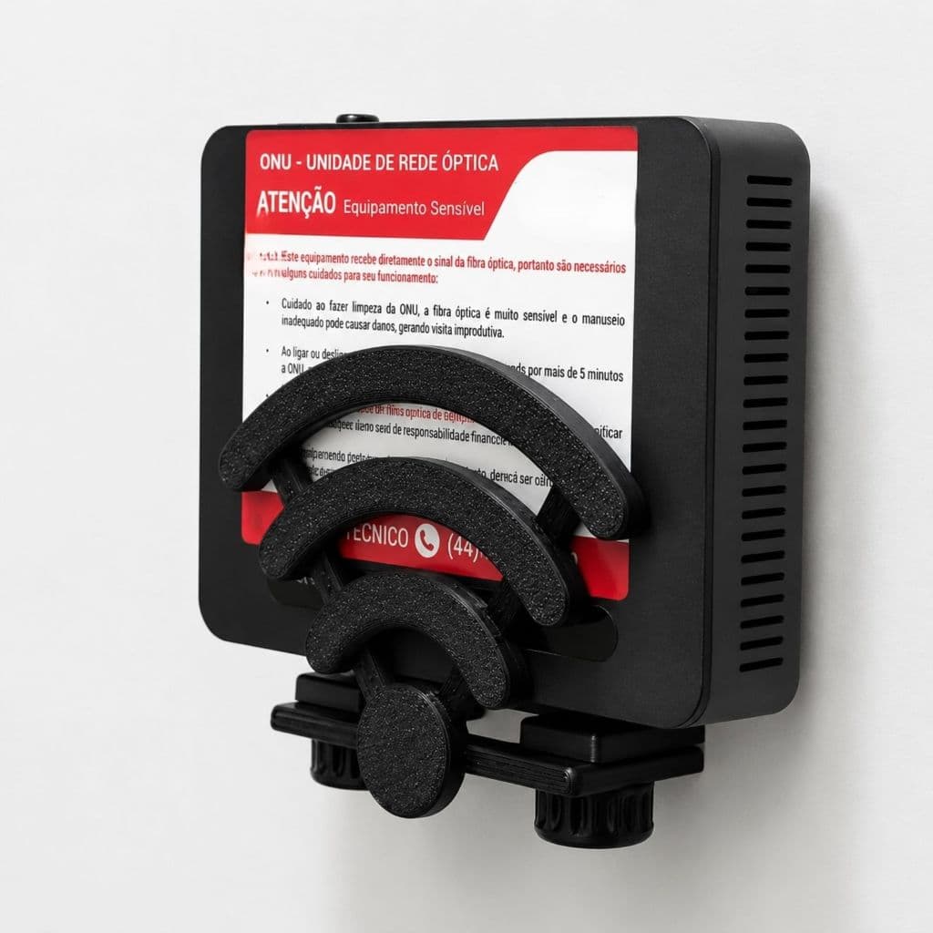 Suporte Roteador WiFi Regulável Fixação 3M Sem Furos Parede Universal Preto