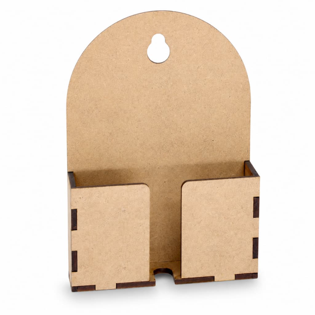 Suporte Celular MDF Parede Porta Controle Organizador Carregador Decorativo Compacto