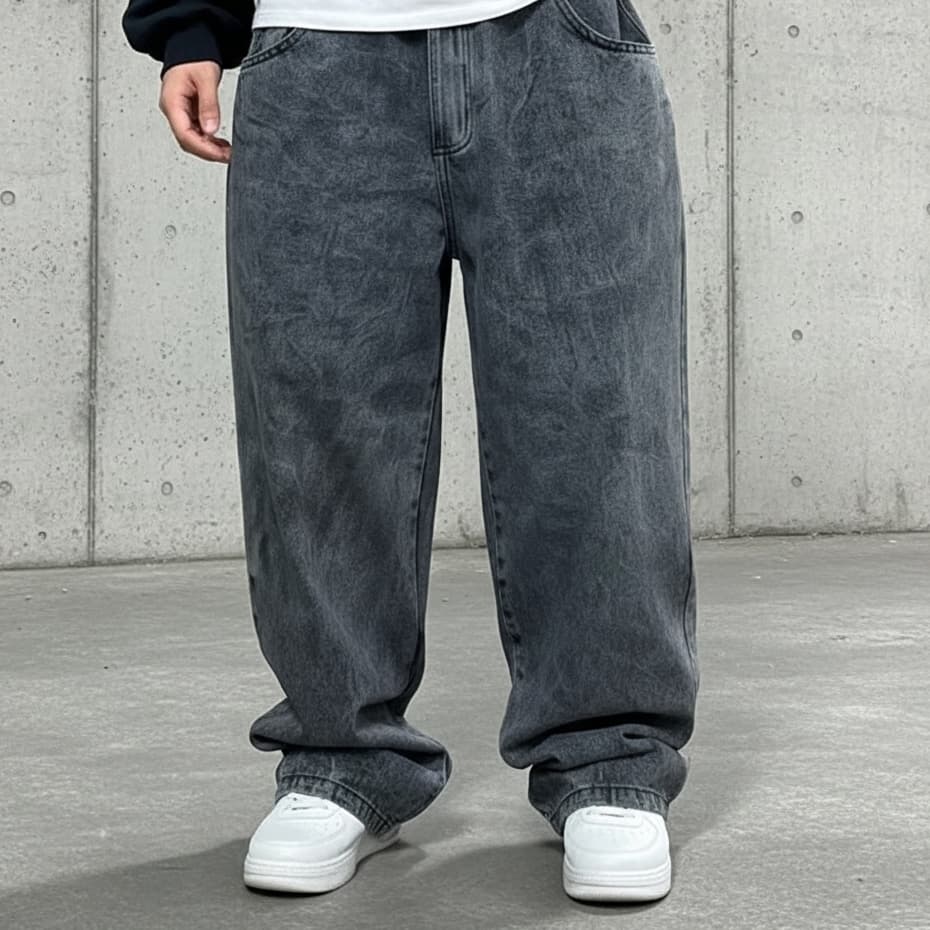 Calça Baggy Masculina Jeans Boca Larga Balão Pants Cân Sk8 Estilosa Moda Estilo Mandrake TOP 1 Y2K STREETEWEA