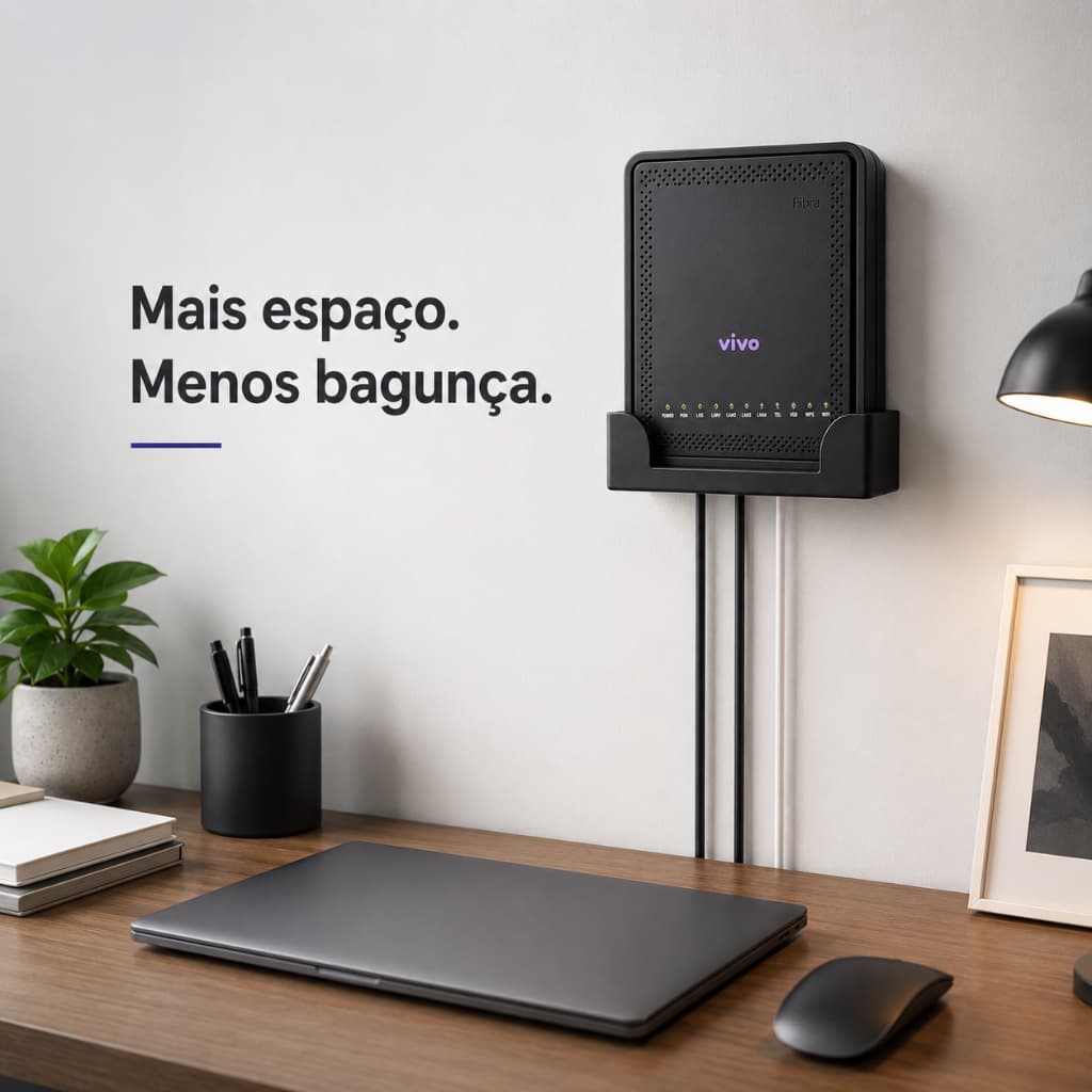 Suporte Para Modem Vivo Fibra E Roteador WiFi Organizador De Parede Ventilado Premium