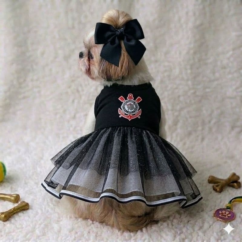 VESTIDO PARA PET FÊMEA COM FECHAMENTO EM VELCRO/ FUTEBOL BRASILEIRO