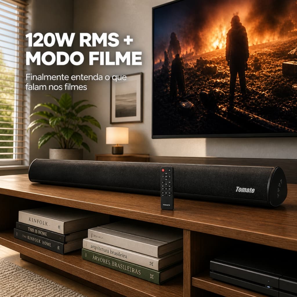 Soundbar Tomate 120W Bluetooth Home Theater MTS-2018