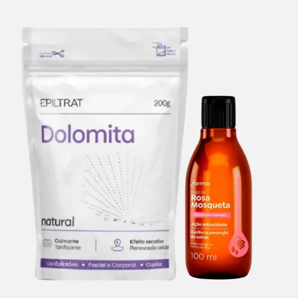 Clareador Dolomita + Óleo Rosa Mosqueta Clareamento Máscara 200g + 100ml Labotrat