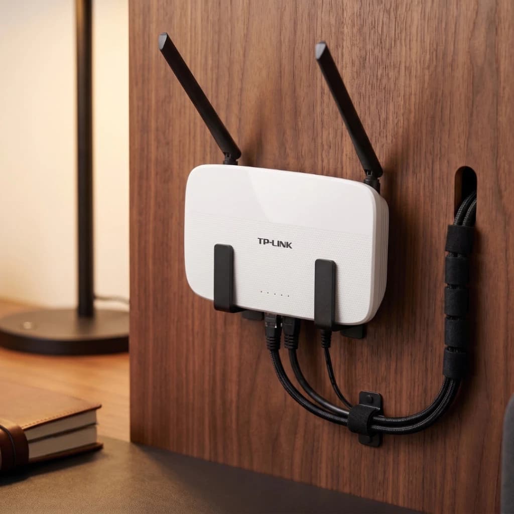 Suporte Roteador Parede Sem Furo Fita 3M Organizador WiFi Universal