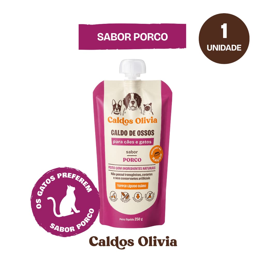 Caldo De Ossos Para Cães e Gatos Porco