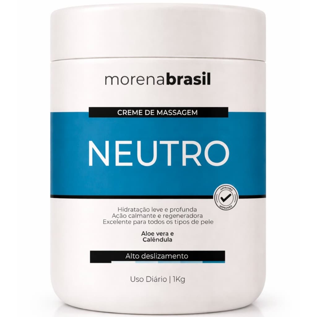 Creme De Massagem Neutro Profissional 1Kg Morena Brasil - Alto Deslizamento!!!