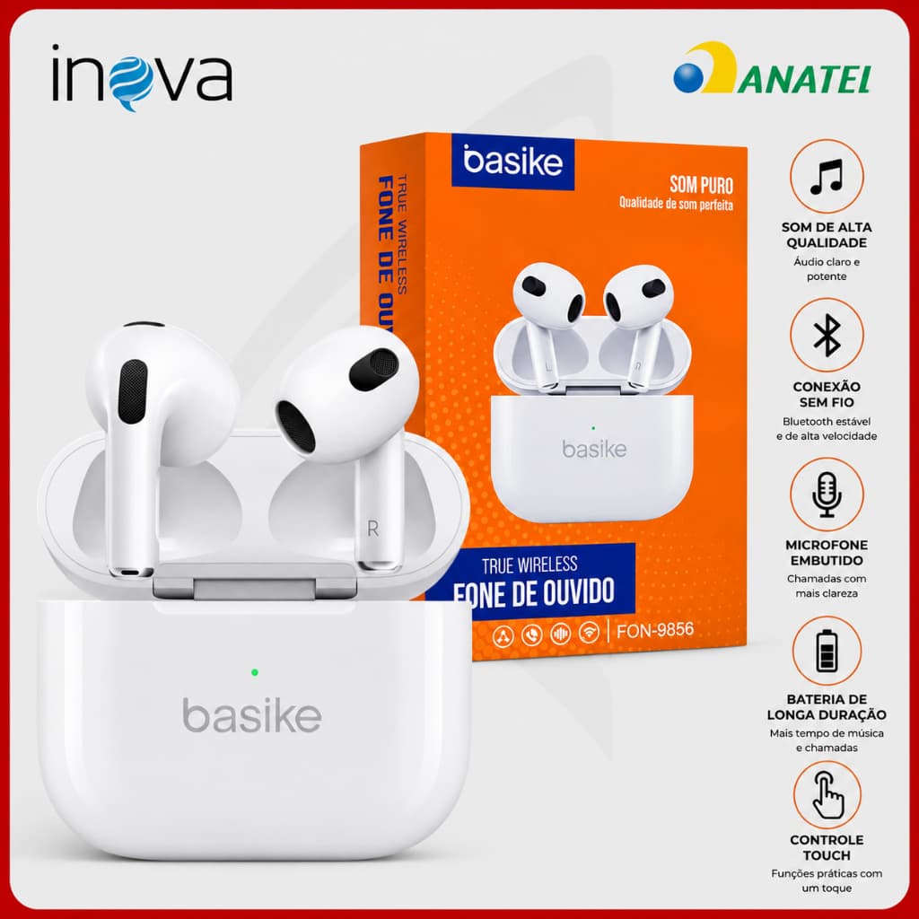 Fone de Ouvido Bluetooth Intra Original Basike