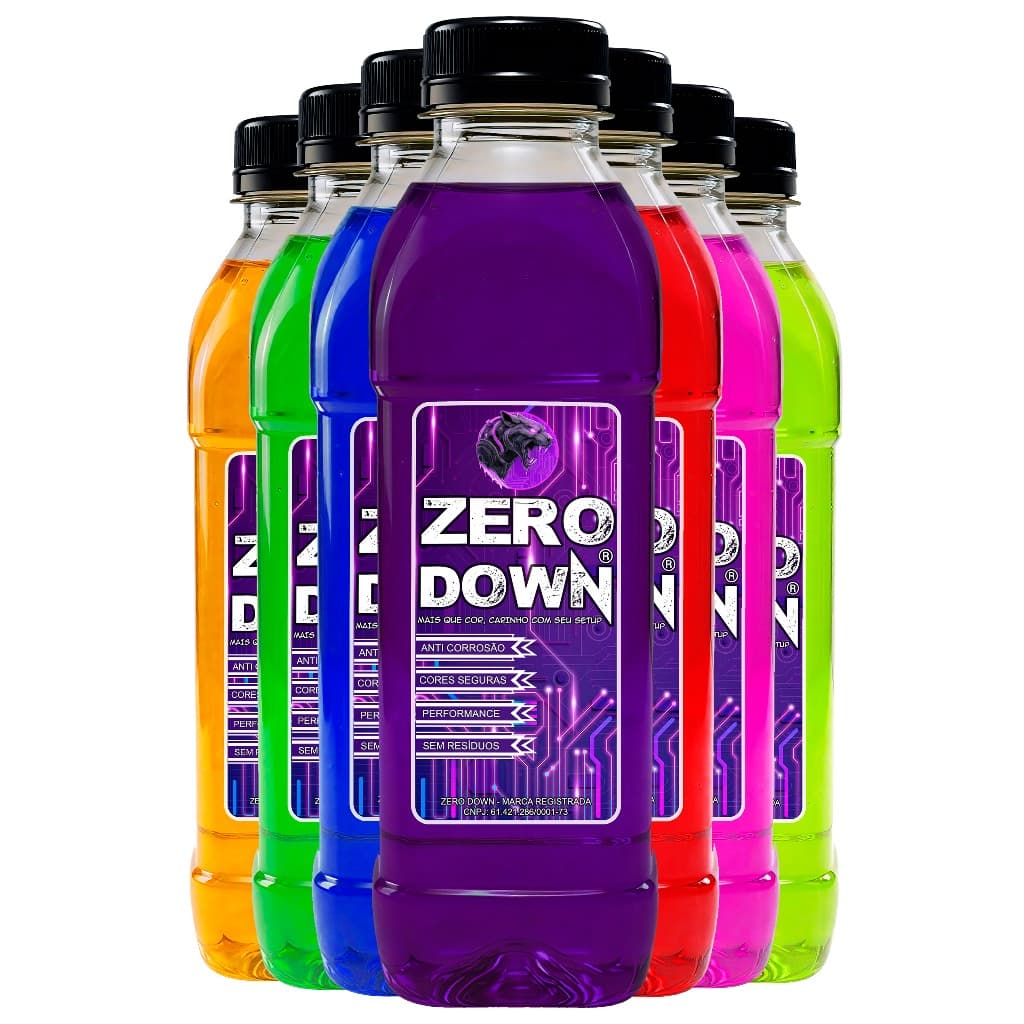 Fluido Water Cooler Zero Down 500ml ou 1L Baixa Condutividade Anticorrosivo 20 Cores - Roxo