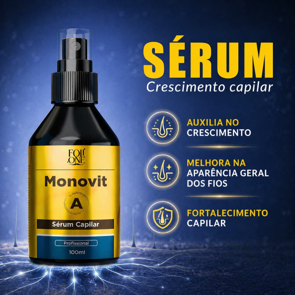Serum Capilar Monovit A Cresce Cabelo Sobrancelha e Barba Folione