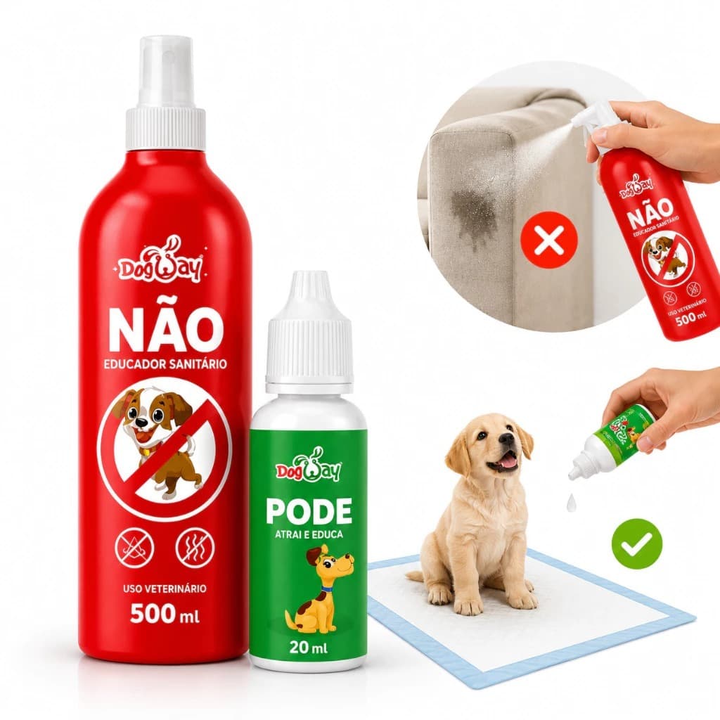 Kit Educador Para Cães Kit Casadinho Xixi Não Pode 500ml Xixi Pode 30Ml Adestramento