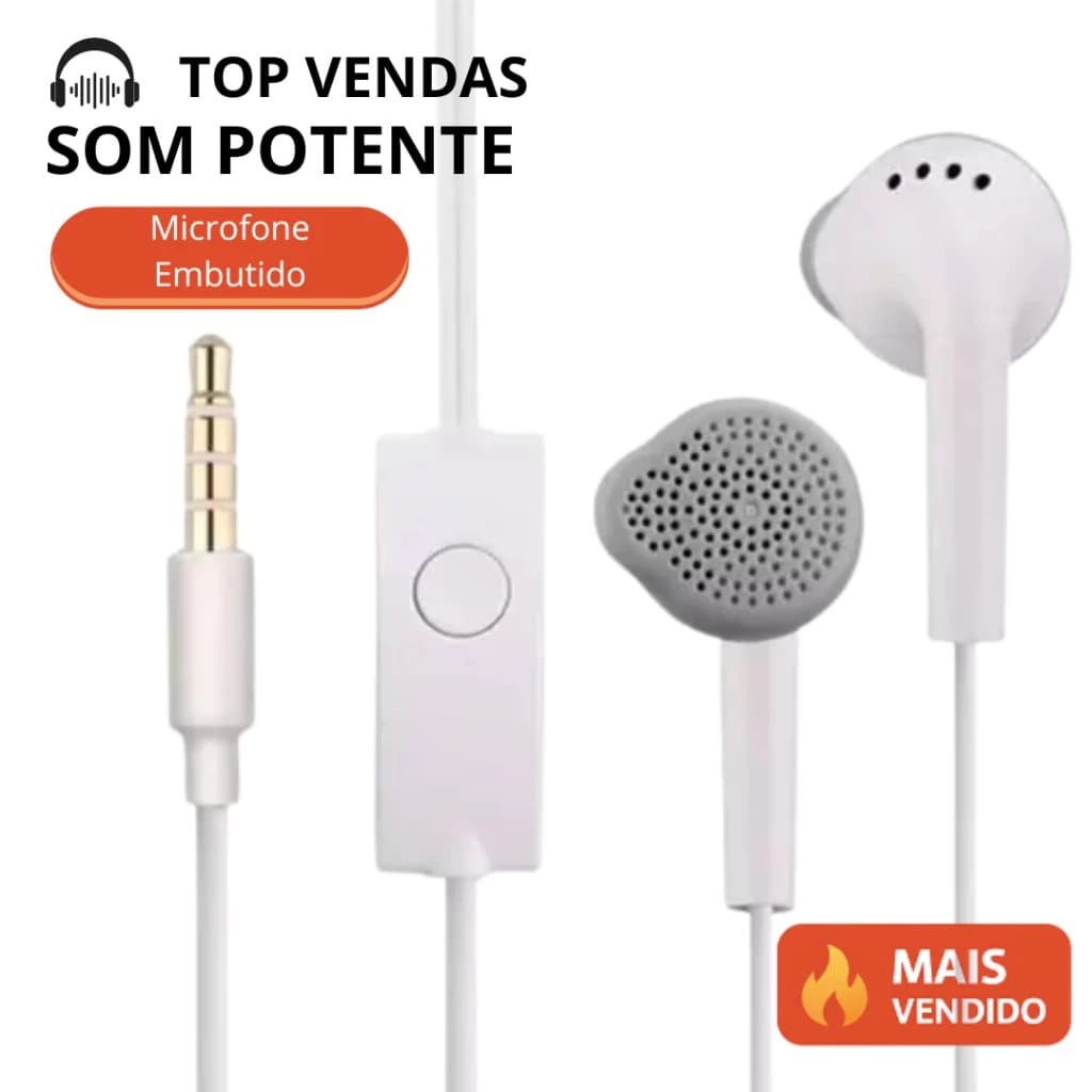 Fone de Ouvido com Fio e Microfone - Fone Stereo P2 ( Samsung universal em ouvido FN-A06 )