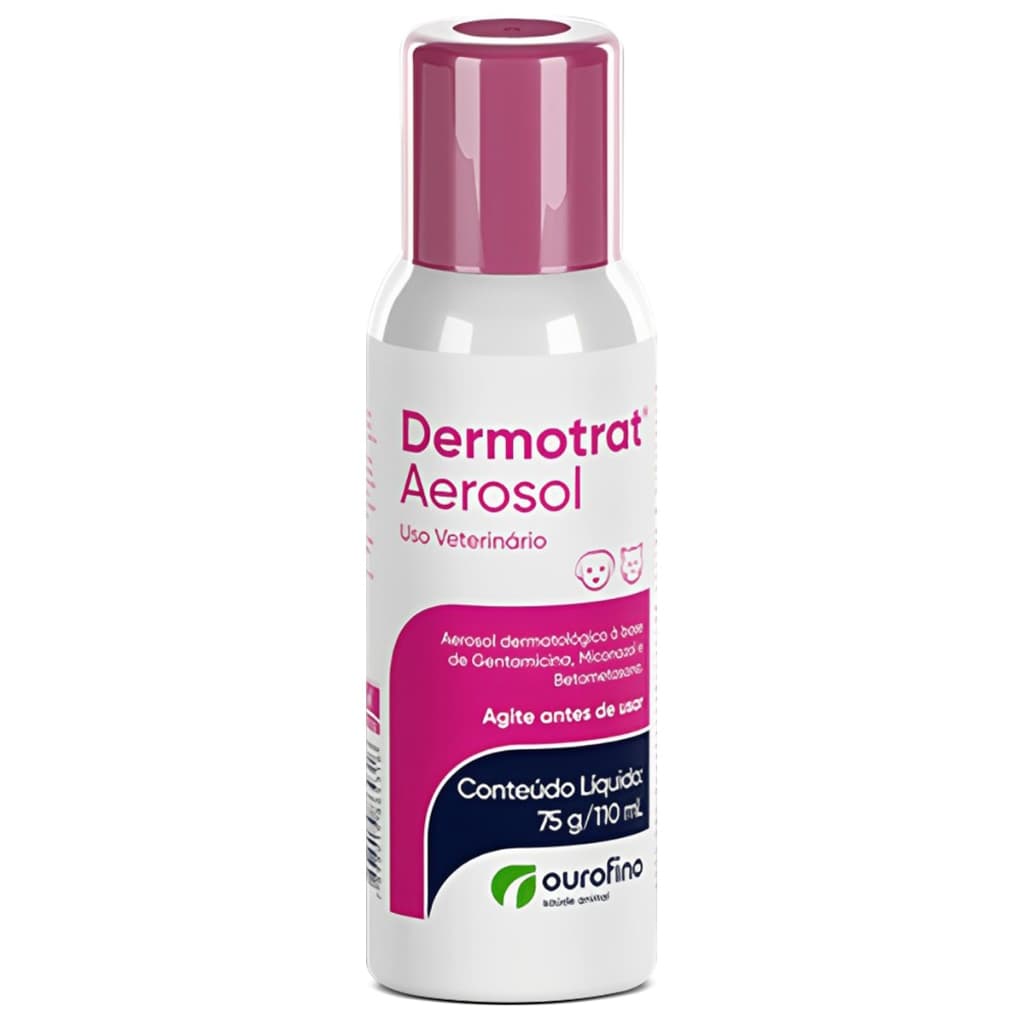 Dermotrat Aerosol 110 ml Spray Dermatológico Cães Gatos
