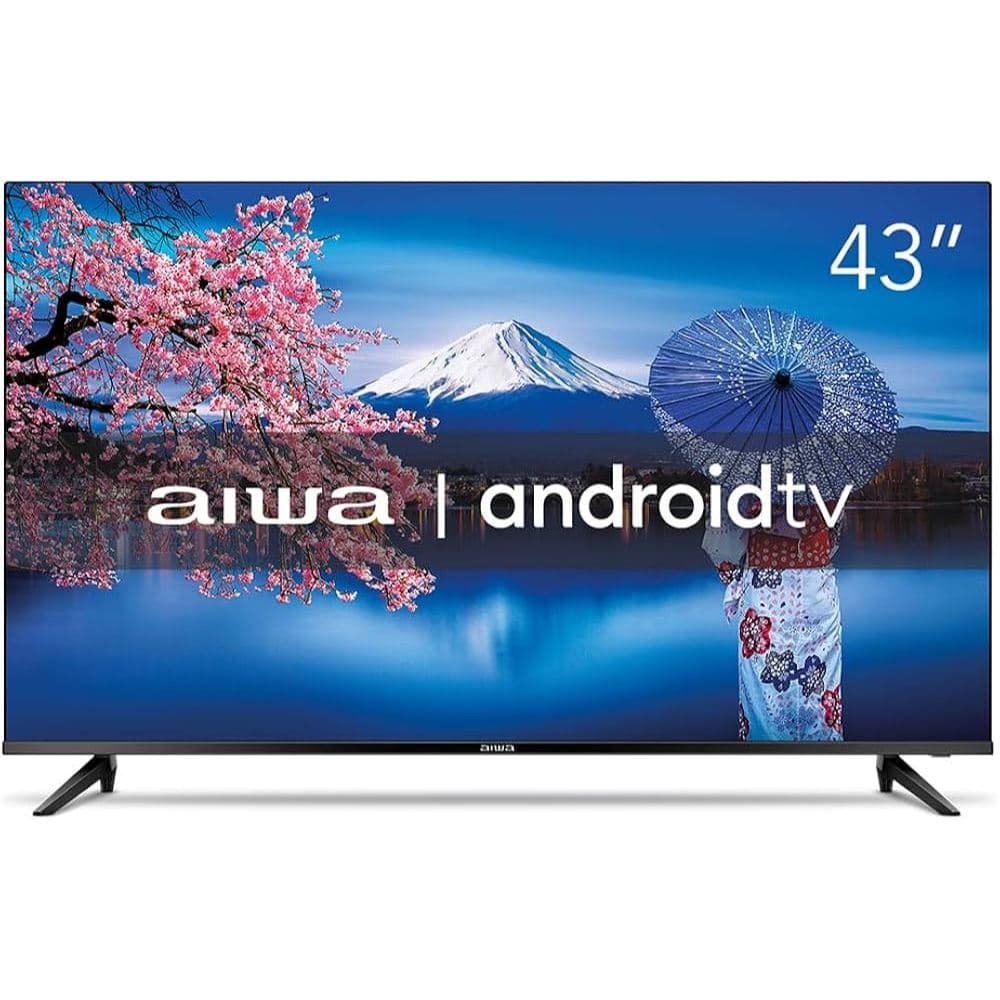 Smart TV Aiwa 43 Polegadas Full HD Borda Ultrafina ANDROID AWS-TV-43-BL-02-A Bivolt