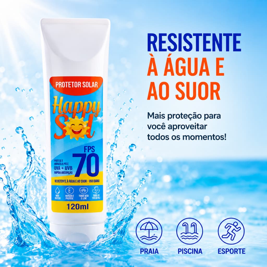 ANTISSINAIS, PROTETOR SOLAR, FPS 70, 150 ML, ROSTO E CORPO,TOQUE SECO, RESISTENTE A AGUA